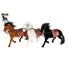 Teddies Kůň fliška se sedlem 22cm 3 barvy