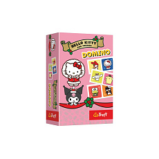 Domino papírové Hello Kitty 28 kartiček společenská hra v krabici 10x15x4cm