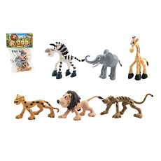 teddies Zvířátka safari ZOO plast 9-10cm 6ks v sáčku