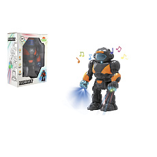 Teddies Robot chodící plast 22cm na baterie se světlem se zvukem v krabici 18x24,5x9cm