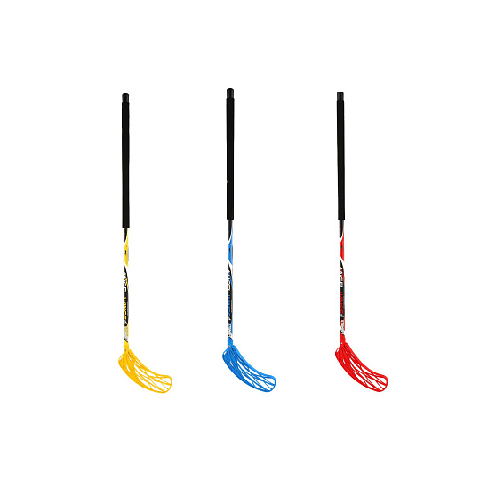 Hokejka florbalová zahnutá do leva plast 115cm 3 barvy v sáčku Hokejka florbalová zahnutá do leva plast 115cm 3 barvy v sáčku