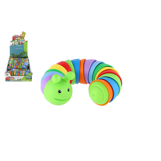 Teddies Housenka ohebná antistresová plast 17cm mix barev v sáčku 3x17cm