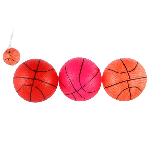 Míček basketbal nafouknutý guma 8,5cm mix barev v síťce