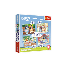 Puzzle 4v1 Bluey a jeho svět 28,5x20,5cm v krabici 28x28x6cm