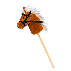 FAUNICA Hobby horse Scarlet, světle hnědý kůň na tyči