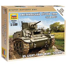 Zvezda Wargames (WWII) tank 6265 - Stuart US-Tank (1:100)