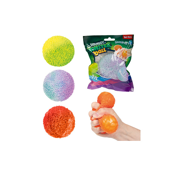 Teddies Míček antistresový mačkací mech 7,5cm 3 barvy