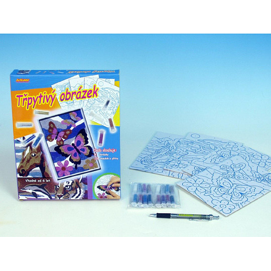 SMT Creatoys Třpytivý obrázek 4 ks v krabici 22x26x4cm SMT Creatoys Třpytivý obrázek 4 ks v krabici 22x26x4cm