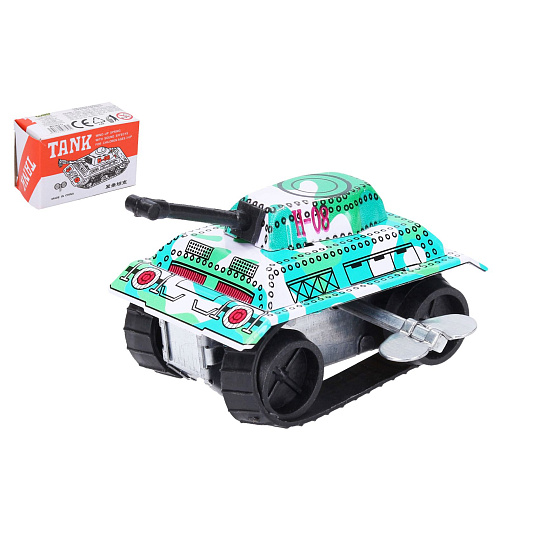 Tank kovový natahovací na klíček 6cm v krabičce 7x3x5cm Tank kovový natahovací na klíček 6cm v krabičce 7x3x5cm