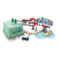 Hape Vláčkodráha set v boxu - Přístaviště