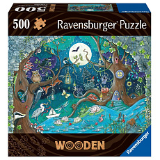 Ravensburger Dřevěné puzzle Kouzelný les 500 dílků