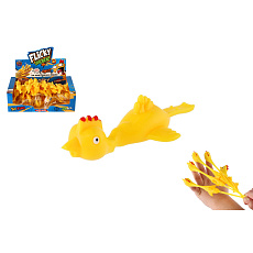 Teddies Kuře natahovací létací střílecí antistresové silikon 10cm