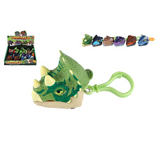 Teddies Přívěsek na klíče hlava dinosaurus kousací plast 6cm na setrvačník