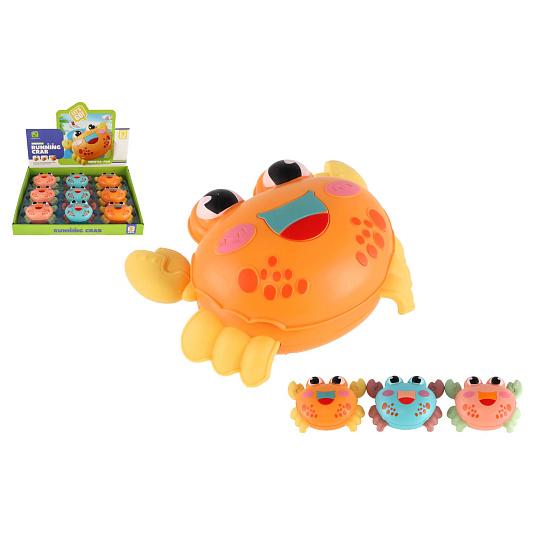Teddies Krab zmáčkni a jeď plast 11x8cm na zpětné natažení 3 barvy