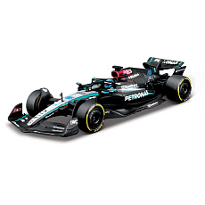 Bburago - RACE Formule F1 v dekorativním boxu, Mercedes-AMG Petronas W15 (2024), #63 G.Russell, 1:43