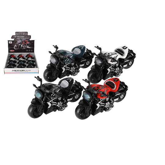 Teddies Motorka kov/plast 10cm na zpětné natažení 4 barvy Teddies Motorka kov/plast 10cm na zpětné natažení 4 barvy