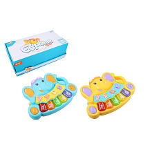 Wiky Piánko slon se zvířátky plast 17x13cm na baterie se zvukem se světlem 2 barvy 8ks v boxu 18m+ Wiky Piánko slon se zvířátky plast 17x13cm na baterie se zvukem se světlem 2 barvy 8ks v boxu 18m+