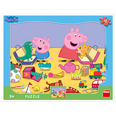 Dino PEPPA PIG SI HRAJE 12 deskové tvary Puzzle