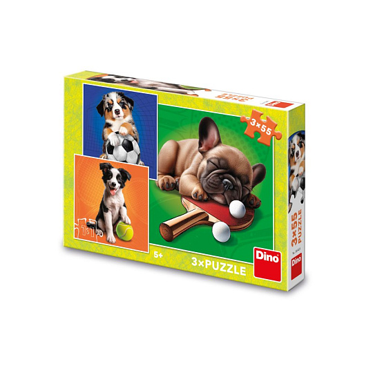 Dino PSÍ SPORTOVCI 3x55 Puzzle Dino PSÍ SPORTOVCI 3x55 Puzzle