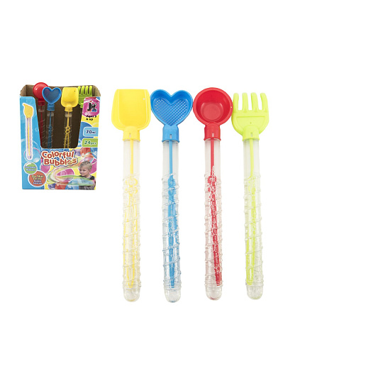 Teddies Bublifuk 70ml trubice 28cm s nářadím na písek plast 4 druhy Teddies Bublifuk 70ml trubice 28cm s nářadím na písek plast 4 druhy