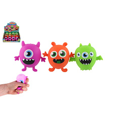 Teddies Míček příšerka/monstrum antistresový mačkací sliz 9x8cm 3 barvy