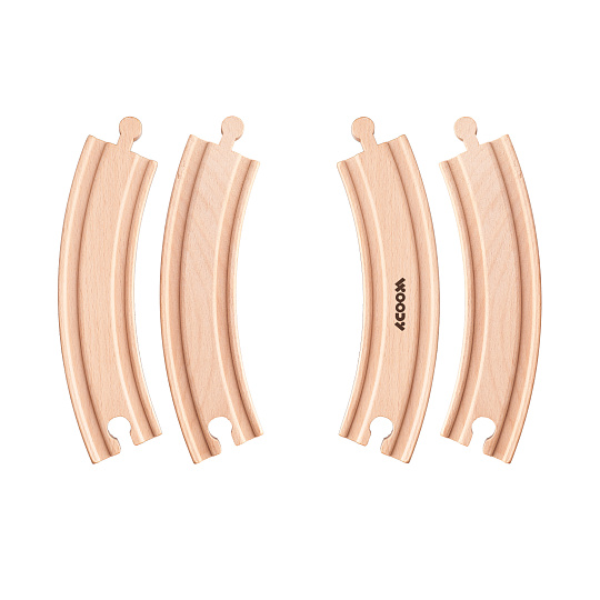 WOODY Příslušenství k dráze - kulaté koleje dlouhé 4ks