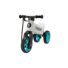 Odrážedlo FUNNY WHEELS Rider SuperSport bílé/tyrkys 2v1+popruh,výš.sedla28/30cm nos.25kg 18m+v sáčku