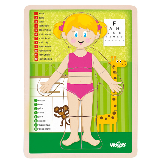 Woody Puzzle "Lidské tělo" - Holka CZ