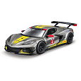 Bburago - RACE, 2020 Chevrolet Corvette C8.R, šedá metalíza, 1:24