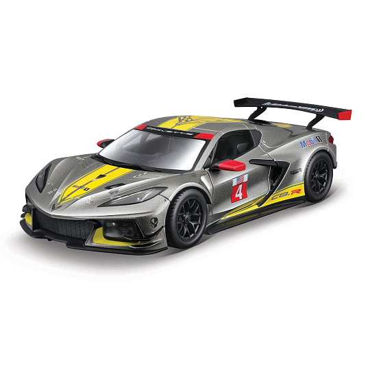 Bburago - RACE, 2020 Chevrolet Corvette C8.R, šedá metalíza, 1:24