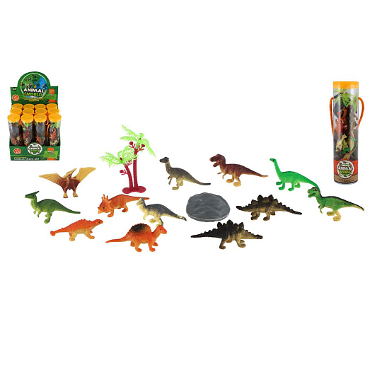 Dinosauři plast 5-8cm v tubě 12ks v boxu