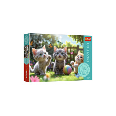 Puzzle Tři koťátka 33x22cm 60 dílků v krabici 21x14x4cm