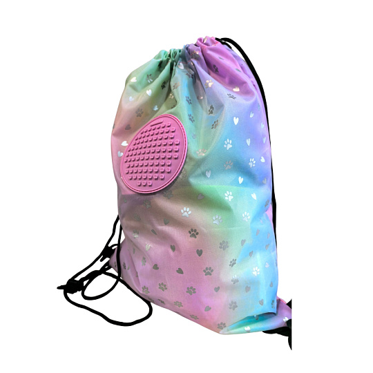 PIXIE CREW Vak na chrbát, ružová, Srdce a labky 50 pixelov PIXIE CREW Vak na chrbát, ružová, Srdce a labky 50 pixelov