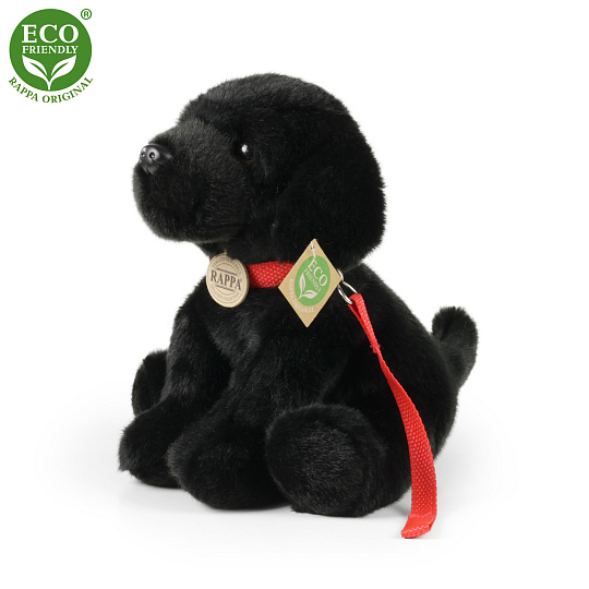 Rappa Plyšový labrador černý s vodítkem 28 cm ECO-FRIENDLY