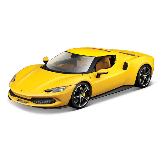 Bburago - RACE+PLAY, Ferrari 296 GTB, žlutá, 1:18