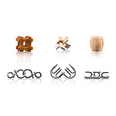 POPULAR Hlavolam kov-dřevo Popular, sada 6ks