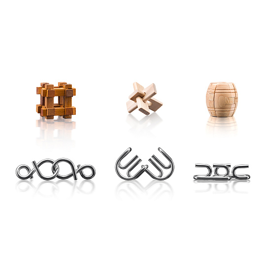 POPULAR Hlavolam kov-dřevo Popular, sada 6ks