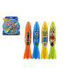 Torpédo pro potápění plast 13cm 4 barvy na kartě 17x18cm