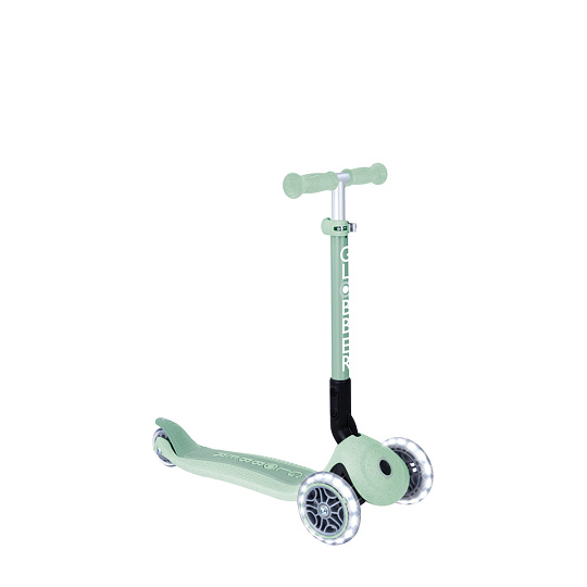 GLOBBER Koloběžka JUNIOR FOLDABLE LIGHTS ECOLOGIC, pistachio GLOBBER Koloběžka JUNIOR FOLDABLE LIGHTS ECOLOGIC, pistachio