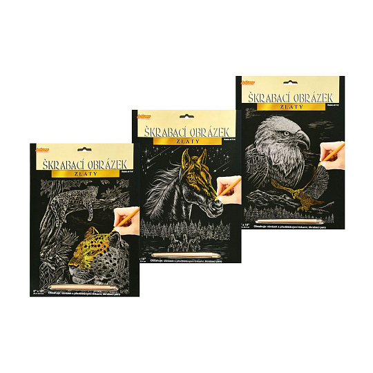 SMT Creatoys Škrabací obrázek zlatý A4 23x32cm 3 druhy SMT Creatoys Škrabací obrázek zlatý A4 23x32cm 3 druhy