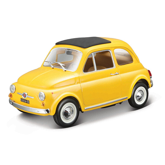 Bburago - Auta HOBBY, Fiat 500F (1965), žlutá, 1:24