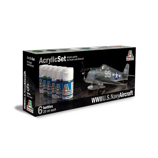 Italeri Sada akrylových barev 439AP - WWII U.S. NAVY AIRCRAFT 6 ks
