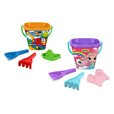 Sada na písek 4ks plast kbelík s doplňky 2 druhy v síťce 20x15x17cm 12m+ Wader Sada na písek 4ks plast kbelík s doplňky 2 druhy v síťce 20x15x17cm 12m+ Wader