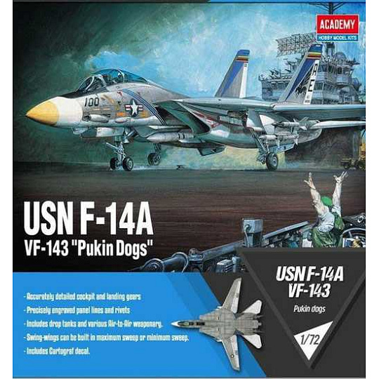 Academy Model Kit letadlo 12563 - USN F-14A "VF-143 Pukin Dogs" (1:72)