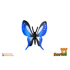 Motýl tropický Papilio/otakárek modrý zooted plast 5cm 