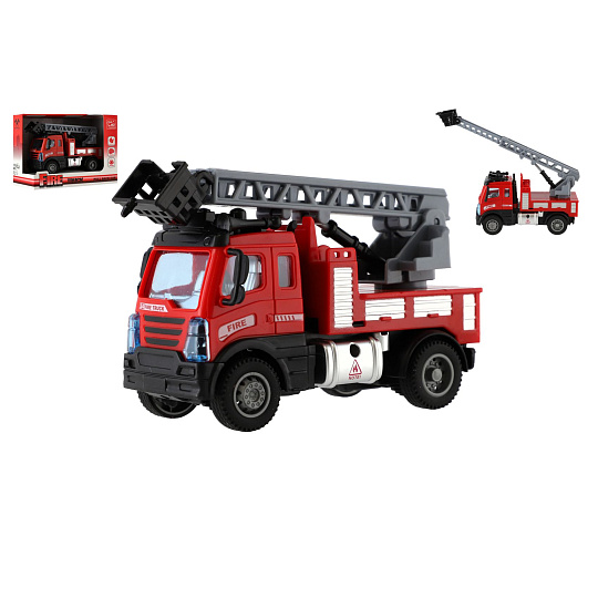 Teddies Auto hasiči se žebříkem plast 13cm na zpětné natažení v krabičce 17x12x8cm Teddies Auto hasiči se žebříkem plast 13cm na zpětné natažení v krabičce 17x12x8cm