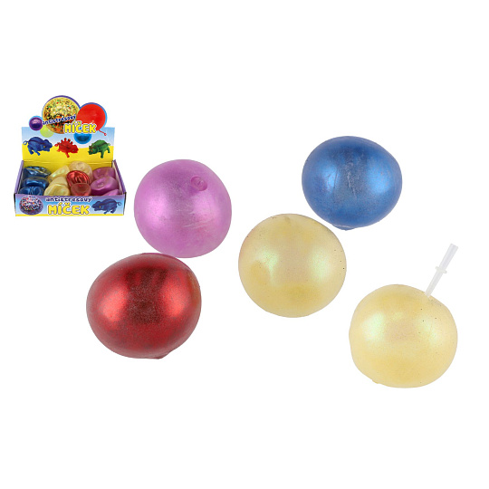 Wiky Míček antistresový mačkací sliz 7cm třpytivý 4 barvy