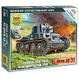 Zvezda Wargames (WWII) tank 6130 - German Light Tank PZ.KPFW.38 (T) (1:100)