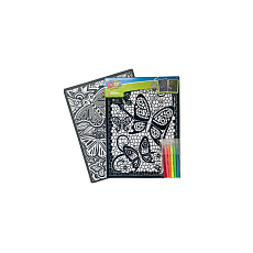 SMT Creatoys Omalovánky sametové - motýli s fixami 6ks v sáčku 28x39cm SMT Creatoys Omalovánky sametové - motýli s fixami 6ks v sáčku 28x39cm