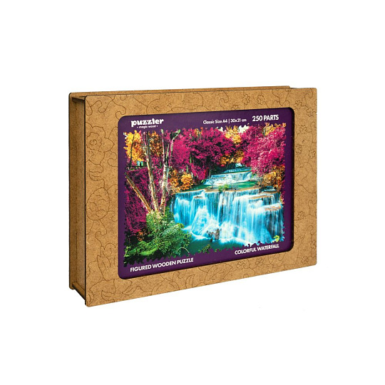 Puzzler DŘEVĚNÉ BAREVNÉ PUZZLE - Barevný vodopád